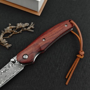 มีดพับขนาดเล็ก Damascus น้ำหนักเบา สำหรับพกพา ใช้งานได้หลากหลาย เหมาะสำหรับกิจกรรมกลางแจ้ง ใช้สำหรับล่าสัตว์ มีดพับ EDC - Product Image 4