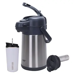 Gint New 101oz 3L Airpot 24 horas Chocolate caliente 304 Acero inoxidable Airpot Dispensador de café para Hotel Restaurante Fiesta