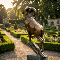 Sculpture élégante de mouton en bronze antique - Statue d'animal de ferme grandeur nature, faite à la main, moulée à la cire perdue, sculpture en bronze