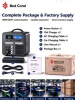 Centrale Électrique Portable OEM 1200W 1500W 1700Wh, Générateur Solaire 220V pour Maison, Camping, Voyage et Urgences
