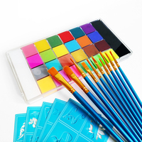 Palette de peinture faciale professionnelle à base d'huile, hypoallergénique, non toxique, épaisse et crémeuse, 36 couleurs, avec 10 pinceaux pour Halloween