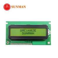 Modul LCD STN Karakter 16x2 Suhu Lebar dengan Lampu Latar Kuning-Hijau Pengontrol HD44780 5V SMC1602E
