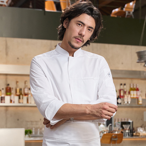 Tesimei OEM Abbigliamento <span class=keywords><strong>da</strong></span> <span class=keywords><strong>Lavoro</strong></span> Estivo di Alta Gamma per Chef, Nuovo Stile, Manica Lunga, Uniforme <span class=keywords><strong>da</strong></span> Cucina Occidentale, per <span class=keywords><strong>Ristorante</strong></span> e Bar, Bianco Personalizzabile - Product Image 2