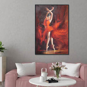 Original Art moderne <span class=keywords><strong>peinture</strong></span> à l'huile sur toile belle <span class=keywords><strong>danseuse</strong></span> <span class=keywords><strong>de</strong></span> <span class=keywords><strong>flamenco</strong></span> espagnole en robe rouge personnalisable OEM/ODM décoratif - Product Image 5