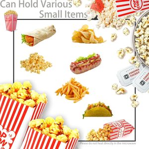 Cheap Theater Movie Birthday Party Snack Reusable Kraft Paper Recyclable Red Striped Greaseproof <b>Microwave</b> Popcorn Bags - Product Image 5