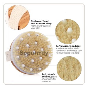 Cepillo Corporal Grande para Baño con Logotipo Personalizado, Cepillo de Cerdas Naturales de Jabalí, Nodos de Masaje para la Piel, para Desintoxicación y Exfoliación - Product Image 3