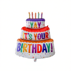 Ballon de gâteau d'anniversaire Party Love 102 cm en aluminium, décorations de fête pour enfants à thème dessin animé - Product Image 2