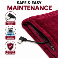 Châle chauffant USB OEM 5V basse tension, enveloppe chauffante portable pour bureau, voiture, voyage - Vente en gros usine