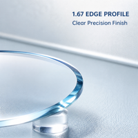 Lentilles optiques X4 LRB Series 1.67 Clear Blue Cut, indice élevé, SHMC, super hydrophobes, anti-lumière bleue, lentilles de prescription