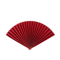 H984 Éventail en papier semi-circulaire rouge pour décoration de toile de fond d'événements, installation artistique en bambou pour photomaton de mariage