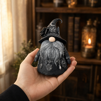 Figurine Gnome Gothique en Resine Fait Main Statue de Bureau Decoration Maison Bureau Cadeau Halloween Noel