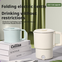 Bouilloire électrique pliable 3-en-1 pour la maison, les voyages et le bureau, 0,8 L, 600 W, 304SUS, contrôle multi-températures, efficacité énergétique A+++.