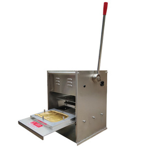 Buen <span class=keywords><strong>precio</strong></span> Manual Pequeño contenedor de comida de plástico Durian almuerzo bandeja sellado máquina de embalaje para bandeja pequeña - Product Image 2