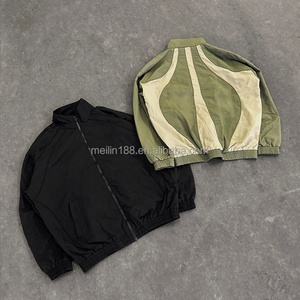 Factory Custom Sweatsuit Manufacturer Black Jogging Suit Nylon Pants and Jackets Lightweight Polyester Tracksuit Windcheater <b>Set</b> - Product Image 3