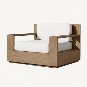 Ensemble de mobilier d'extérieur en bois de teck massif canapé avec coussins pour villas de jardin, hôtels ou appartements à usage extérieur - Product Image 4