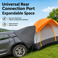 Tente de hayon de SUV améliorée avec port de climatisation, pare-soleil étanche, tente de camping arrière pour voiture pour les voyages en plein air