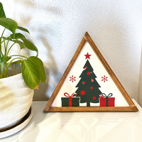 Placa de Madera de Feliz Navidad, Adorno Navideño para el Hogar, Decoración Interior de Temporada, Fabricante Mayorista Personalizado OEM, Regalo