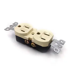 American standard 115*70mm 15A Beige color wall power duplex receptacle outlet
