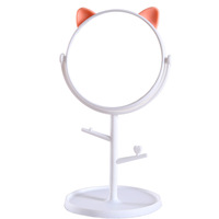 Miroir de Maquillage Rotatif HD pour Bureau avec Plateau de Rangement, Miroir de Princesse pour Table de Coiffure ou Dortoir Étudiant