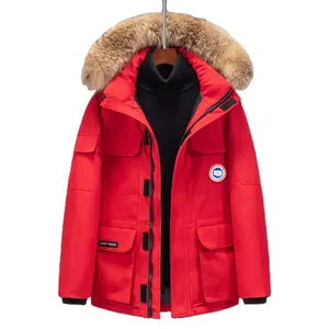 2022 mùa đông mới nam Vịt Trắng xuống áo khoác ngắn Canada dày áo dụng cụ Áo khoác bánh mì phía Bắc