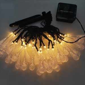 Luces de Navidad 6,5 m 30 Solar LED Cadena de luces de gota de agua al aire libre de Navidad impermeable Decoración de casa de hadas Cadena de luz - Product Image 1