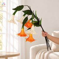 Cabang Bunga Mandevilla PU 82cm, Bunga Tropis Artifisial Realistis untuk Dekorasi Rumah, Pernikahan, dan Acara
