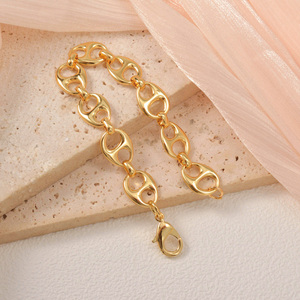 personnalisé luxury fashion bangles hollow double oval interlocking <b>copper</b> <b>bracelets</b> forunisex - Product Image 1