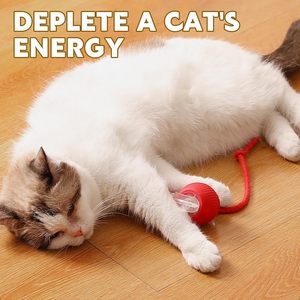 Nouveau design en promotion : Balle interactive intelligente avec accessoires de queue, roule sur tapis, jouet intelligent pour chat, rapide et indestructible - Product Image 6
