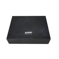 Boîte cadeau magnétique de luxe pour cosmétiques, noire avec couvercle et insert en mousse, pour emballage de produits de soin de la peau