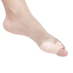 Corretor de dedo do pé em gel de silicone protetor separador de hallucinogênio e valgus alisador de dedo almofadas de alívio para cuidados com os pés