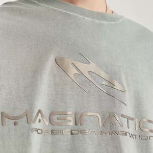 T-shirt Anime surdimensionné personnalisé pour hommes 300 grammes 100% coton col à tiques déchiré cou surteint 100% coton tissu - Product Image 6