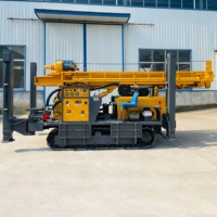 Machine de forage sur chenilles de 500 mètres Machine de forage de puits d'eau Portable robuste sur remorque