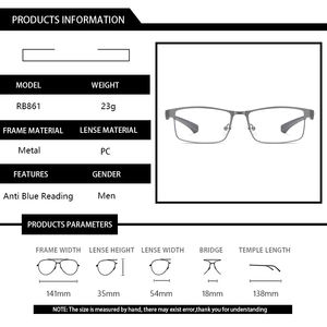 Los hombres de negocios <span class=keywords><strong>gafas</strong></span> de lectura completa de acero inoxidable la <span class=keywords><strong>presbicia</strong></span> <span class=keywords><strong>gafas</strong></span> para <span class=keywords><strong>hombre</strong></span> + 1,0, 1,5, 2,0, 3,0, 3,5, 4,0 - Product Image 5