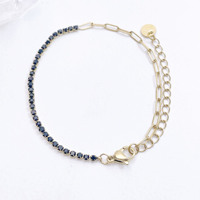 Pulseras de Cadena de Eslabones de Acero Inoxidable de Lujo, Estilo Indio, para Mujer, Chapadas en Oro Antiguo y Plata, Joyería para Fiestas y Bodas Br0073