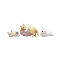 Figura decorativa de resina de gato en miniatura para bordes de tazas, escritorios de computadora y salpicaderos de coche, al por mayor