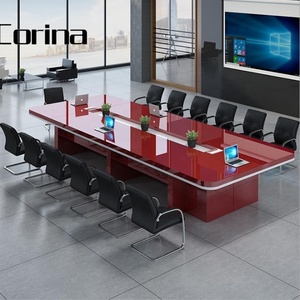 Mesa moderna de piedra artificial negra para sala de reuniones, mesas de conferencia, escritorios de oficina y silla para estación de trabajo - Product Image 5