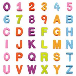 Parche Bordado Termoadhesivo de 2.8*3.4cm, Mini Letras y Números Coloridos - Product Image 1