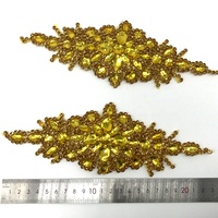 Aplique de Cristal para Vestido de Novia S608, Aplique de Pedrería, Parche de Flores con Diamantes