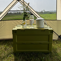 Bac de rangement pliable portable avec couvercle, boîte pliante en plastique pour extérieur, design moderne, accessoire multifonctionnel pour table de camping