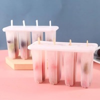 Moules à glaces en silicone flexibles et portables sans BPA, lot de 4, réutilisables, pour la fabrication de glaces maison, outils pour desserts DIY