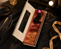 Boîte à perruque rigide magnétique avec logo personnalisé, finition mate, inserts en éponge/soie, emballage de luxe pour extensions de cheveux pour les marques de beauté