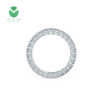 Bague personnalisée en or blanc, Rose, jaune, diamant de laboratoire en forme de princesse pavée, éternité, HPHT Lab créé, bagues en diamant complet, alliance
