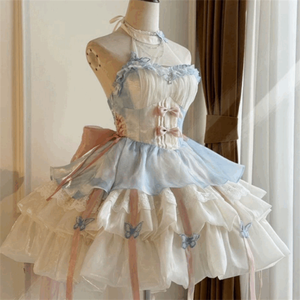 Robe de fête mignonne et douce vintage à la mode pour femmes, robe de demoiselle d'honneur kawaii, costume de cosplay d'anime - Product Image 2