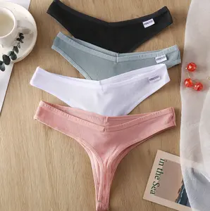 Celana Dalam Wanita G-string, Celana Dalam Katun Wanita, Celana Dalam Seksi, Celana Dalam Thong, Warna Solid, Desain Lingerie M-XL