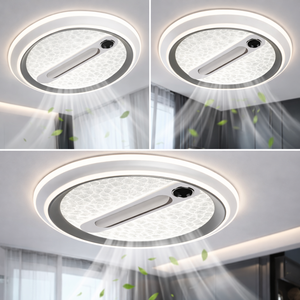 Innovative <b>ceiling</b> fan with purifier and <b>LED</b> <b>light</b> <b>flush</b> <b>mount</b> bladeless design for energy efficient cooling - Product Image 3