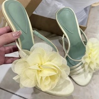 Nouvelles Sandales d'Été pour Femme à Décoration Florale, Brides Fines, Talons Hauts, Décontractées et Polyvalentes