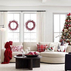 Hoa Giả Thủ Công Vòng Hoa Quả Mọng Đỏ Trang Trí Trong Nhà Mùa Đông Giáng Sinh - Product Image 6