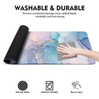 Grand tapis de souris de jeu en marbre bleu avec base en caoutchouc antidérapante et bords cousus Grand tapis de clavier étanche en stock