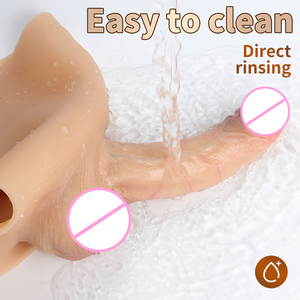 Pantalones con Dildo Integrado, Correa Elástica de Silicona para Parejas Lesbianas, Dildo Realista sin Correa - Product Image 4