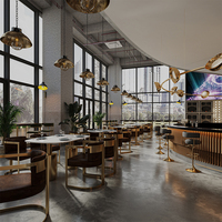 Solution complète de mobilier de restaurant : banquette sur mesure, canapé, table et chaises pour projets hôteliers